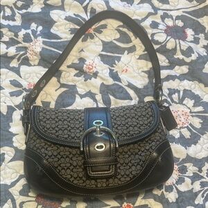 Coach Black Soho Flap Signature Mini Cs